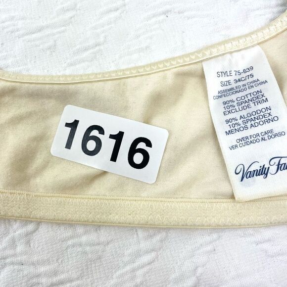 BUY 1 GET 1 FREE vanity fair 34c cotton front close bra lightly lined cake batte - Picture 9 of 9